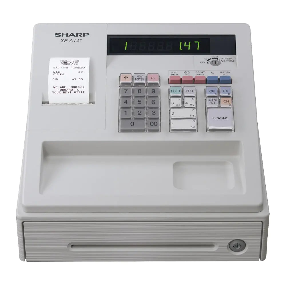 Sharp XE-A137-WH Cash Register, White (XE-A137-WH)