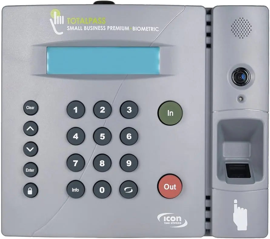 IconTime TP-BIO TotalPass Small Business Premium Biometric Time Clock