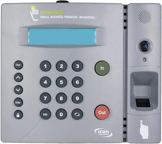 IconTime TP-BIO TotalPass Small Business Premium Biometric Time Clock
