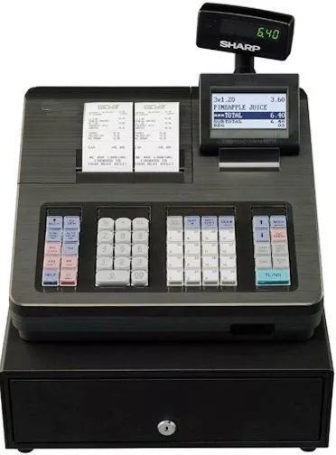 Sharp XE-A407 Dual Tape Electronic Cash Register with 8-Line LCD
