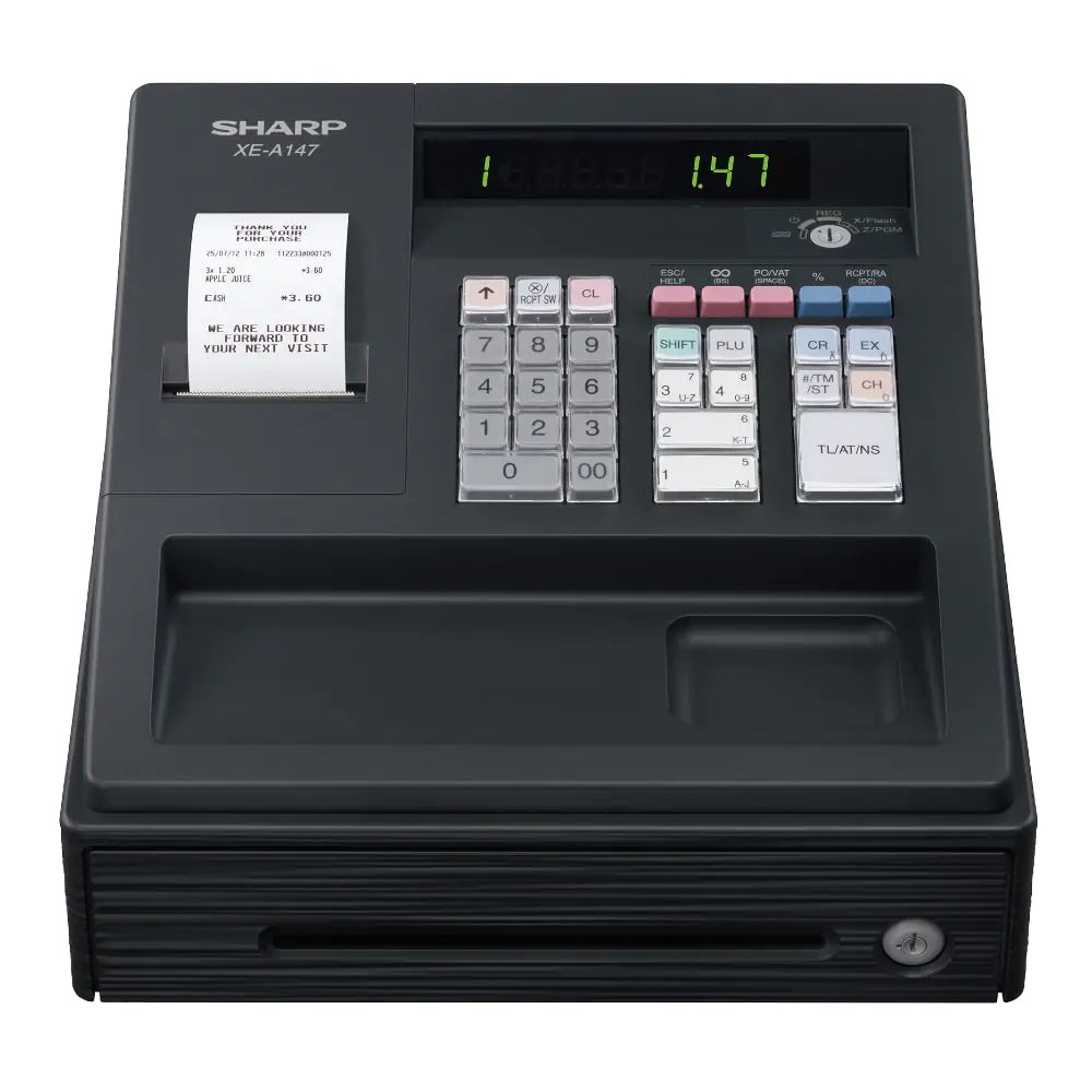 Sharp XE-A137-BK Cash Register, Black (XE-A137-BK)