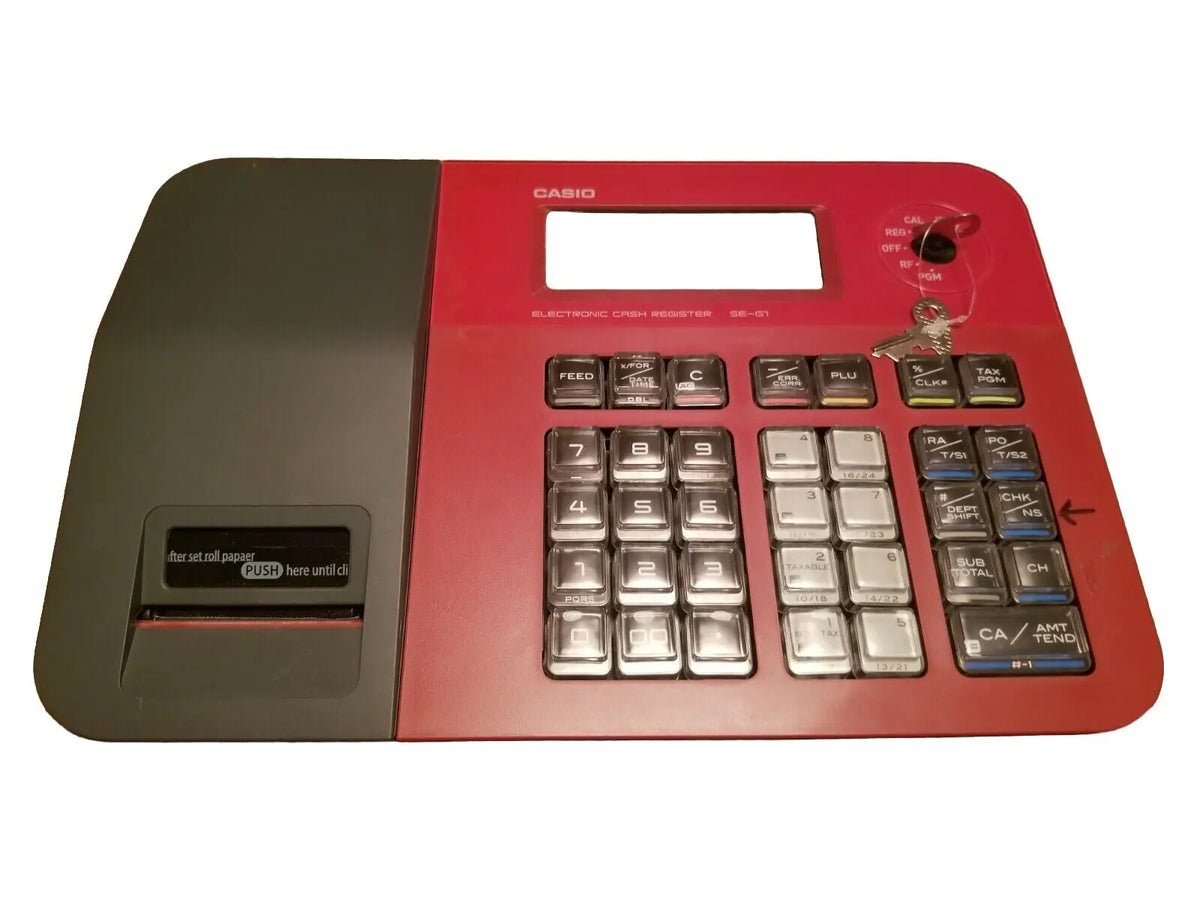 Casio SE-S100S-RD Electronic Cash Register With Thermal Printer, Red (SE-S100S-RD)
